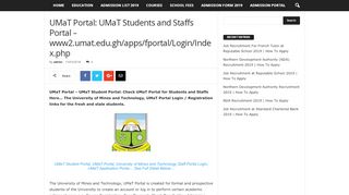 
                            7. UMaT Portal: UMaT Students and Staffs Portal – www2 ... - GHLoud.com