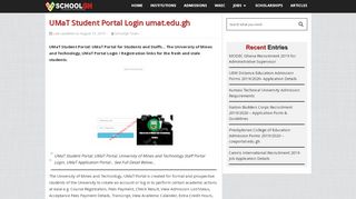 
                            4. UMaT Student Portal Login umat.edu.gh - Schoolgh.Com