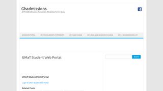 
                            8. UMaT Student Web Portal - Ghadmissions