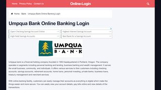 
                            3. Umpqua Bank Online Banking Login | Sign In