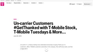 
                            4. Un-carrier Customers #GetThanked with T-Mobile Stock, T ...