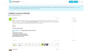 
                            6. Unable to connect to Kite Site - Zerodha platforms - Trading Q&A ...