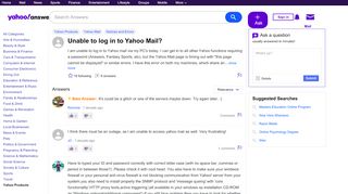 
                            8. Unable to log in to Yahoo Mail? | Yahoo Answers
