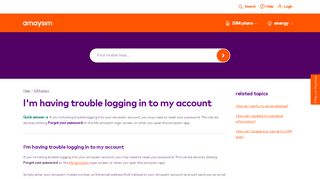 
                            2. Unable to log in to your account | amaysim