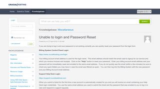 
                            2. Unable to login and Password Reset - Powered by Kayako ...