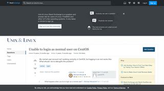 
                            4. Unable to login as normal user on CentOS - Unix & Linux Stack Exchange