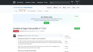 
                            2. Unable to login into profile · Issue #17340 · freeCodeCamp ... - GitHub