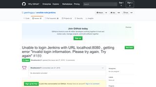 
                            6. Unable to login Jenkins with URL localhost:8080 , getting error 