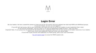 
                            2. Unable to login - MOPS Leaders