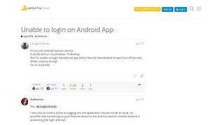 
                            8. Unable to login on Android App - Android - Golden Frog Forum