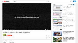 
                            3. UNABLE TO LOGIN PES 2018/ Mobile menggunaken - YouTube