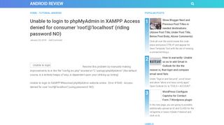 
                            8. Unable to login to phpMyAdmin in XAMPP Access denied for ...
