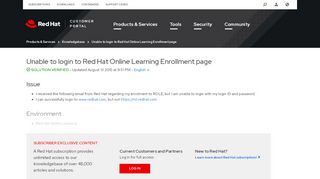 
                            10. Unable to login to Red Hat Online Learning Enrollment page - Red ...