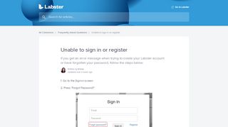 
                            8. Unable to sign in or register | Labster Help Center