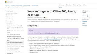 
                            4. Unable to sign in to Office 365, Azure, or Intune - Office 365 ...