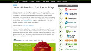 
                            8. Unblock Us Free Trial : Try it Free for 7 Days - vpnsp.com