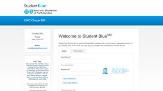 
                            6. UNC Chapel Hill - Login or New User ... - Student Blue