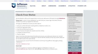 
                            5. Undergrad Check Your Status - Thomas Jefferson University