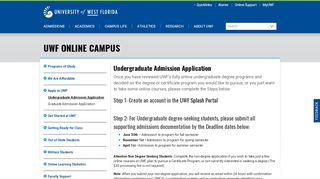 
                            2. Undergraduate Admission Application | University of West Florida
