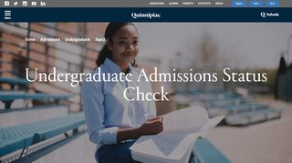 
                            1. Undergraduate Admissions Status Check - Quinnipiac University