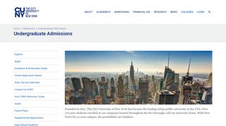 
                            3. Undergraduate Admissions – The City University of New York