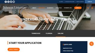 
                            4. Undergraduate: How to Apply - Johnson University