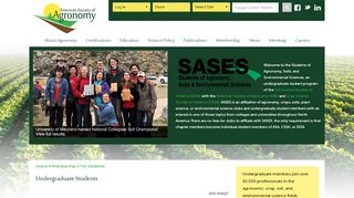 
                            6. Undergraduate Students | American Society of Agronomy