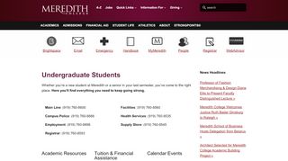 
                            1. Undergraduate Students | Meredith College