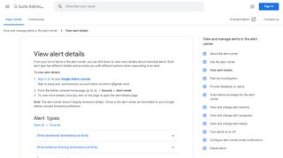 
                            3. Understand alert types - G Suite Admin Help - Google Help