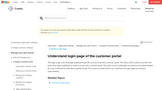 
                            8. Understand Login Page of the Customer Portal | Zoho Creator Help