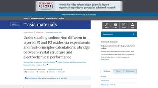 
                            7. Understanding sodium-ion diffusion in layered P2 and P3 oxides via ...