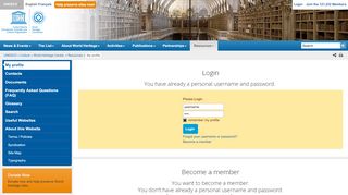 
                            1. UNESCO World Heritage Centre Login