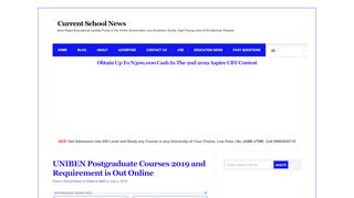 
                            6. UNIBEN Postgraduate Courses 2019 and Requirement is Out Online ...