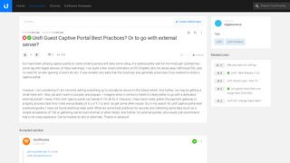 
                            4. Unifi Guest Captive Portal Best Practices? Or to go with external server ...