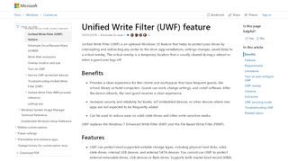 
                            5. Unified Write Filter (UWF) feature | Microsoft Docs