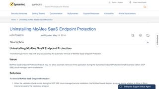 
                            7. Uninstalling McAfee SaaS Endpoint Protection