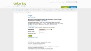 
                            6. Union Bay Credit Union - Online Banking - ubcu.ca