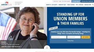 
                            1. Union Plus benefits for AFL-CIO labor union members.