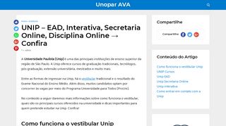 
                            3. UNIP – EAD, Interativa, Secretaria Online, Disciplina ...