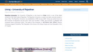 
                            8. Uniraj Rajasthan University Admission, Result, …