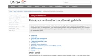 
                            10. Unisa payment methods and banking details - unisa.ac.za