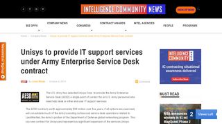 
                            7. Unisys to provide IT support services under Army Enterprise ...