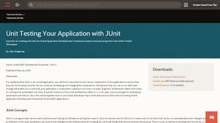 
                            1. Unit Testing Your Application with JUnit - oracle.com