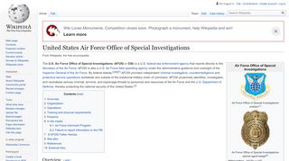 
                            1. United States Air Force Office of Special Investigations ...