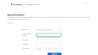 
                            9. UnitedHealthcare Motion® - New Member Sign Up