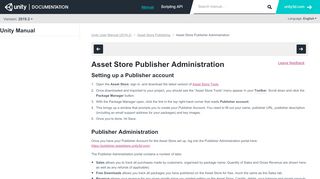 
                            3. Unity - Manual: Asset Store Publisher Administration