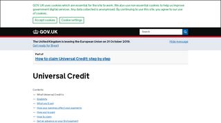 
                            2. Universal Credit - GOV.UK