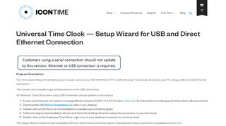 
                            1. Universal Time Clock — Setup Wizard for USB and Direct Ethernet ...