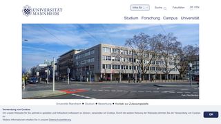 
                            3. Universität Mannheim: Kontakt zur Zulassungsstelle