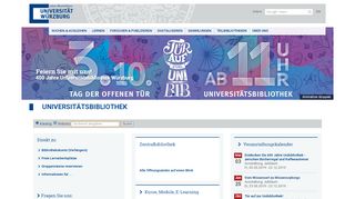 
                            9. Universitätsbibliothek Würzburg: Startseite